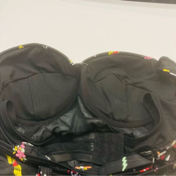 Torrid Underwire Push Up Peplum One Piece Swimsuit Size 1 1X Black Tattoo Dagger - Picture 8 of 9